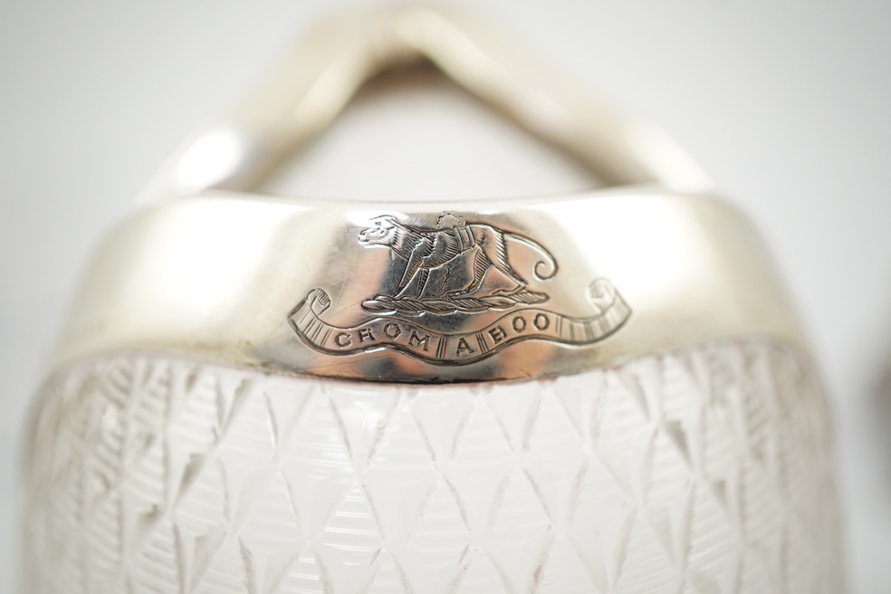 An unusual late Victorian novelty silver mounted single handled cut glass jug, modelled as a fish, by Hukin & Heath